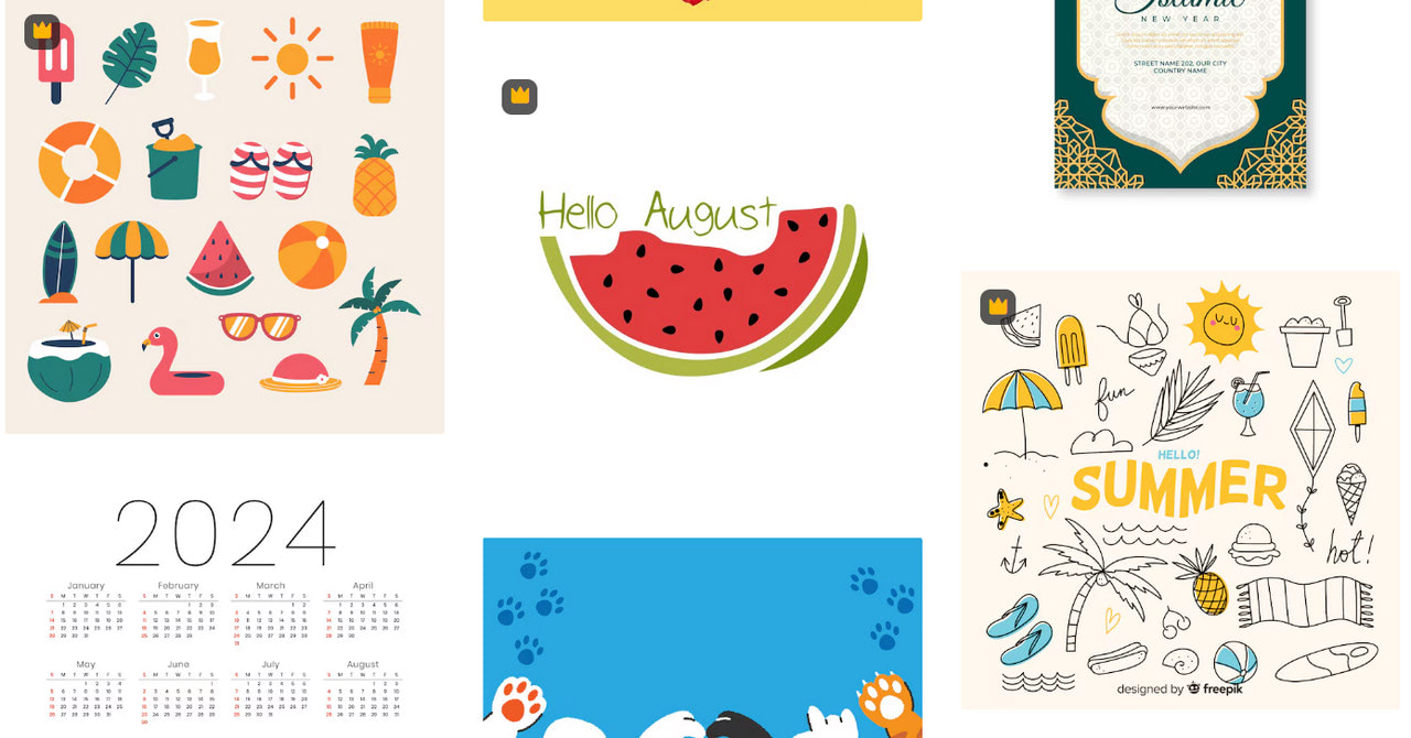 August email motifs from Freepik