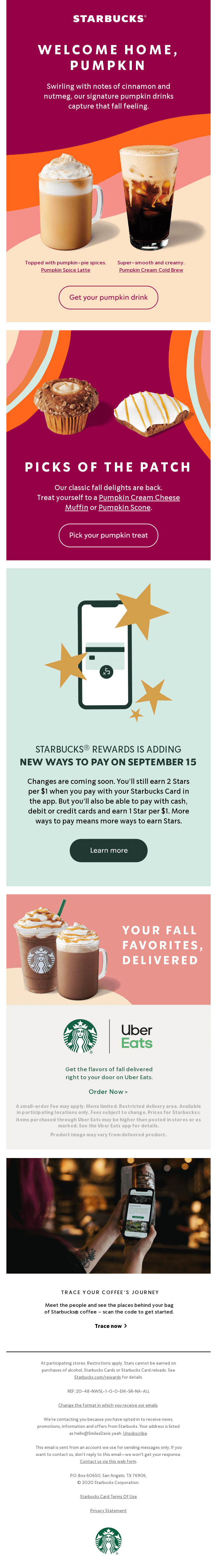 Email from Starbucks