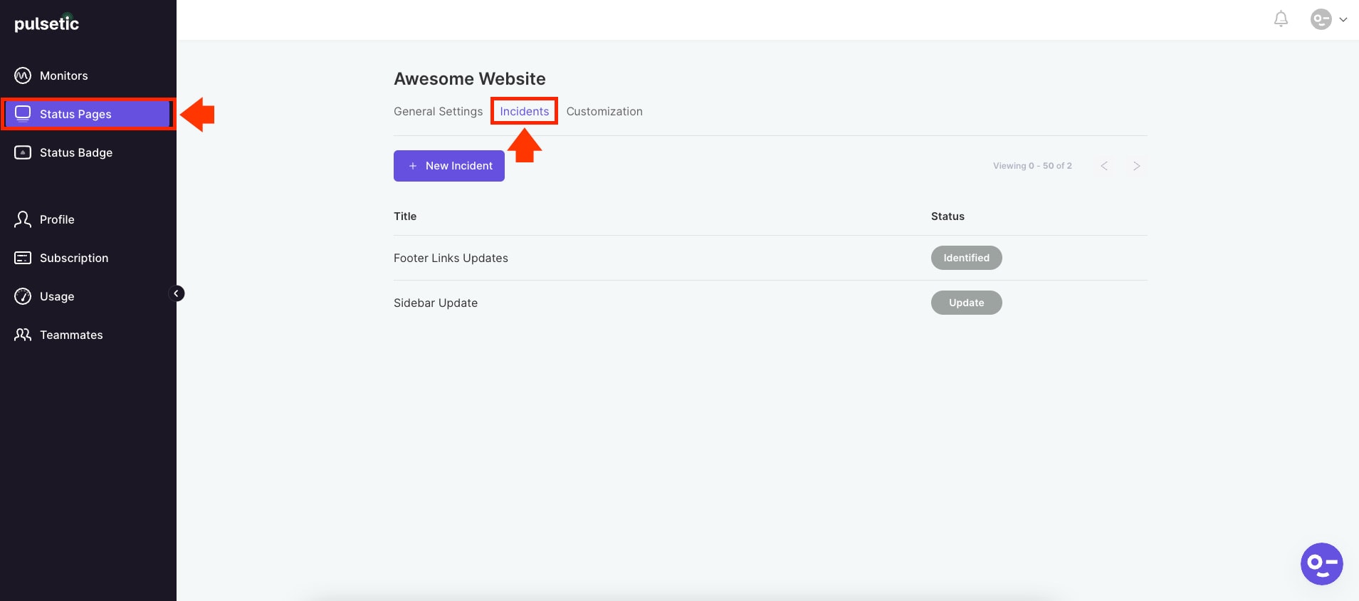 Managing Status Pages Incident Report